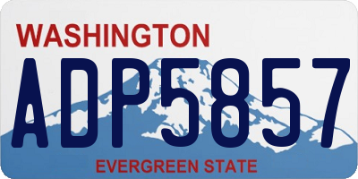 WA license plate ADP5857
