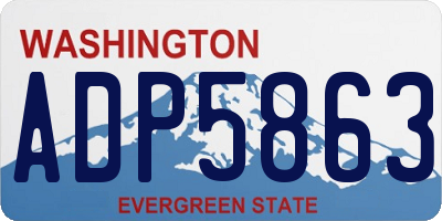 WA license plate ADP5863