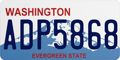 WA license plate ADP5868
