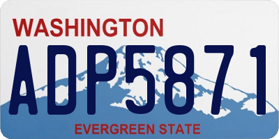 WA license plate ADP5871