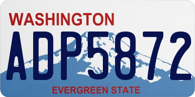 WA license plate ADP5872