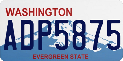 WA license plate ADP5875