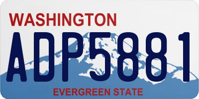 WA license plate ADP5881