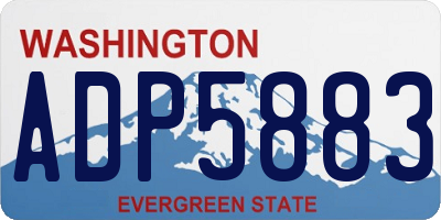 WA license plate ADP5883