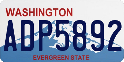 WA license plate ADP5892