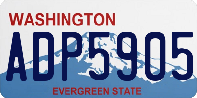 WA license plate ADP5905