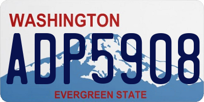 WA license plate ADP5908