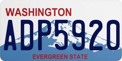 WA license plate ADP5920
