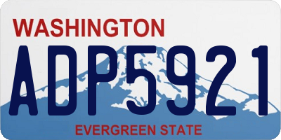 WA license plate ADP5921