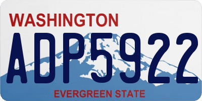 WA license plate ADP5922