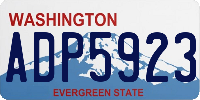 WA license plate ADP5923