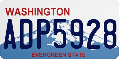 WA license plate ADP5928