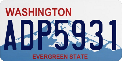 WA license plate ADP5931