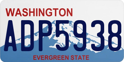 WA license plate ADP5938