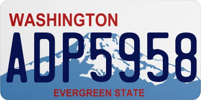 WA license plate ADP5958