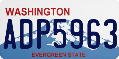 WA license plate ADP5963