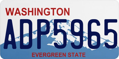WA license plate ADP5965