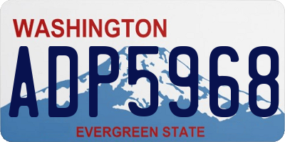 WA license plate ADP5968