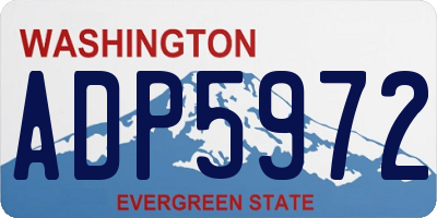 WA license plate ADP5972