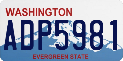 WA license plate ADP5981