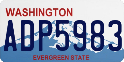 WA license plate ADP5983
