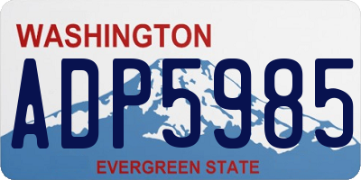 WA license plate ADP5985