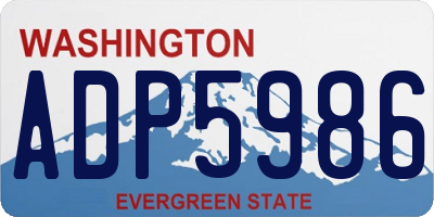 WA license plate ADP5986
