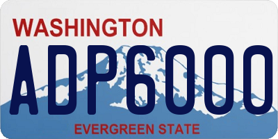 WA license plate ADP6000