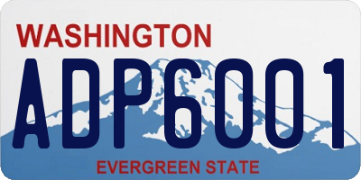 WA license plate ADP6001