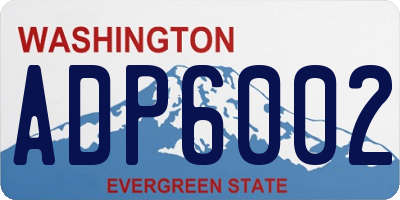 WA license plate ADP6002