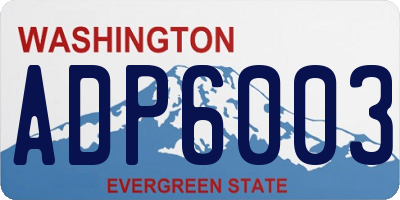 WA license plate ADP6003
