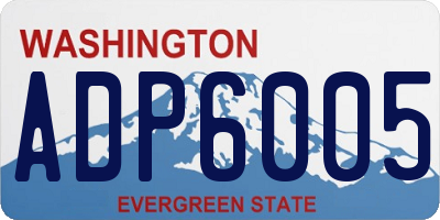 WA license plate ADP6005