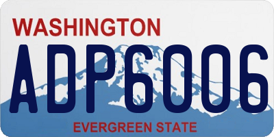 WA license plate ADP6006