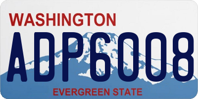 WA license plate ADP6008