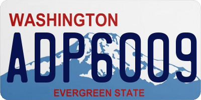 WA license plate ADP6009