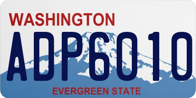 WA license plate ADP6010