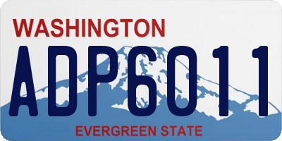 WA license plate ADP6011