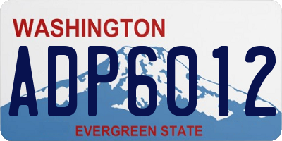WA license plate ADP6012