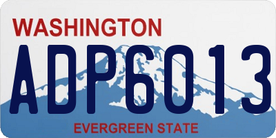 WA license plate ADP6013