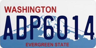 WA license plate ADP6014