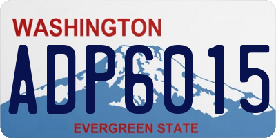 WA license plate ADP6015