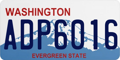 WA license plate ADP6016