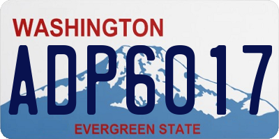 WA license plate ADP6017