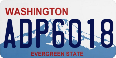 WA license plate ADP6018