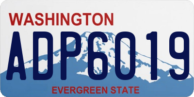 WA license plate ADP6019