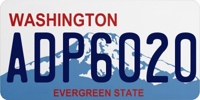 WA license plate ADP6020