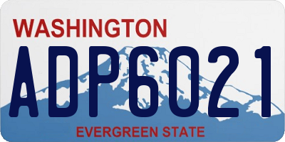 WA license plate ADP6021
