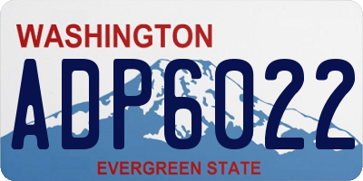 WA license plate ADP6022