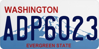 WA license plate ADP6023