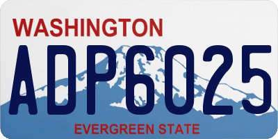 WA license plate ADP6025